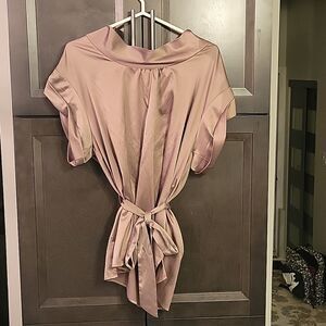 Renaur Collection Silky Belted Tunic Blouse